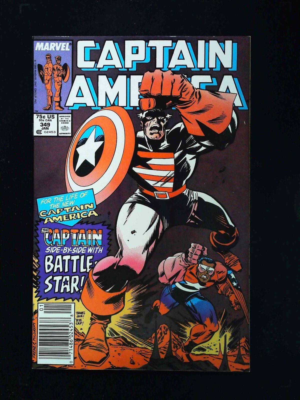 Captain America #349  Marvel Comics 1989 Vf+ Newsstand