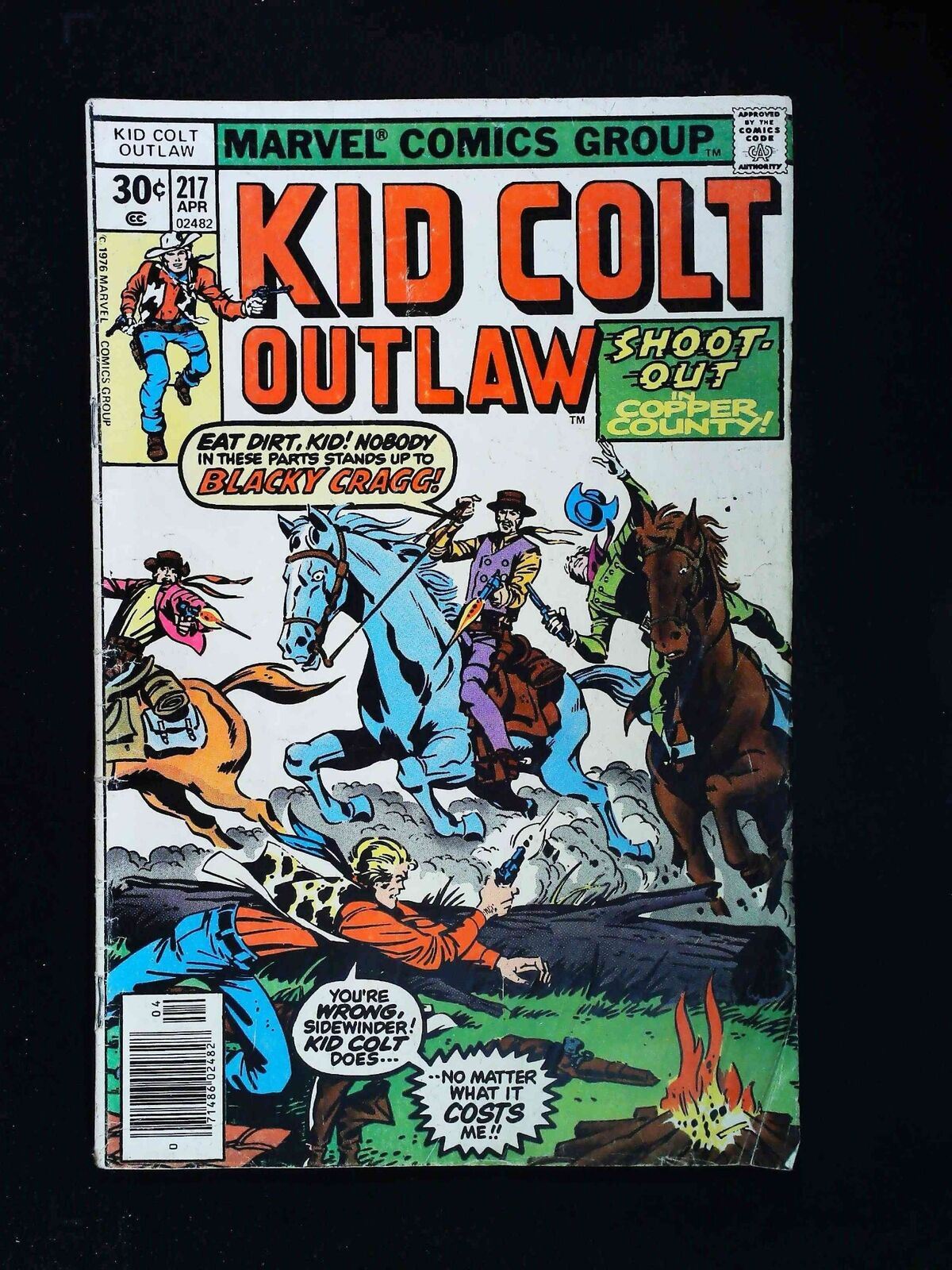 Kid Colt Outlaw #217  Marvel Comics 1977 Fn- Newsstand