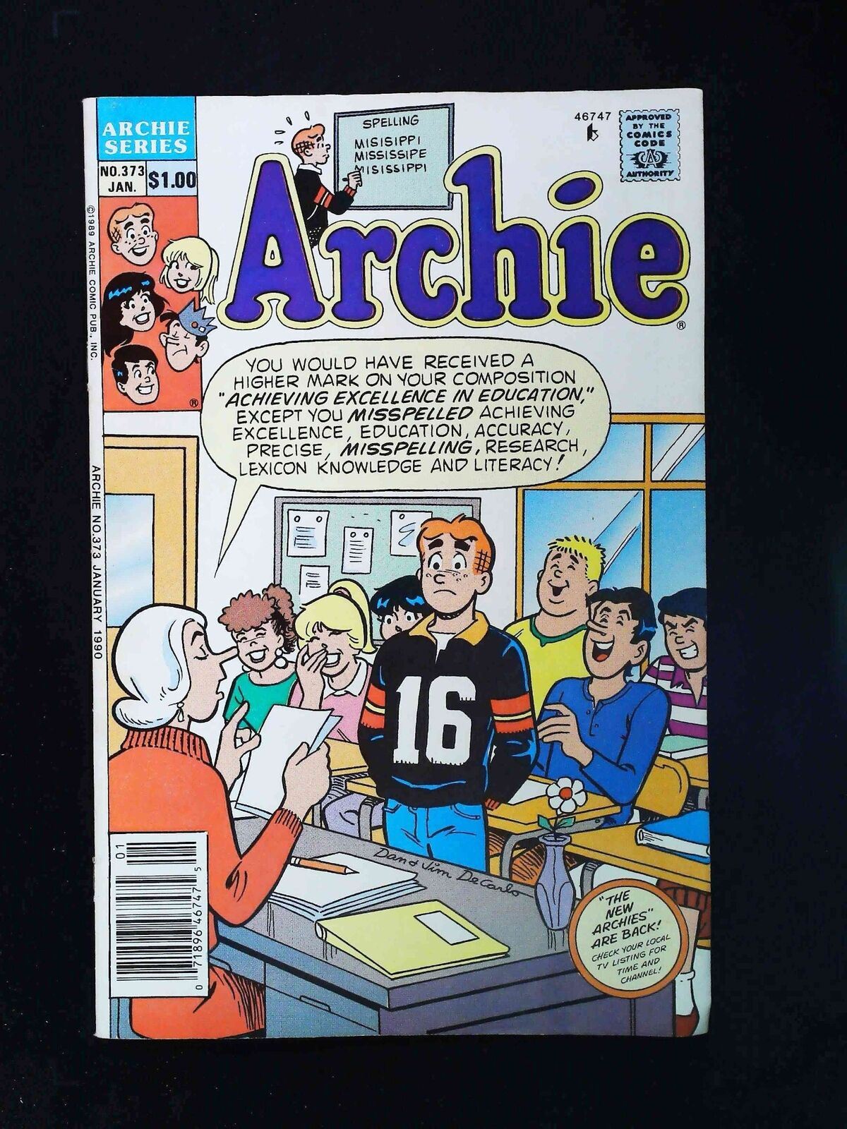 Archie #373  Archie Comics 1990 Fn Newsstand