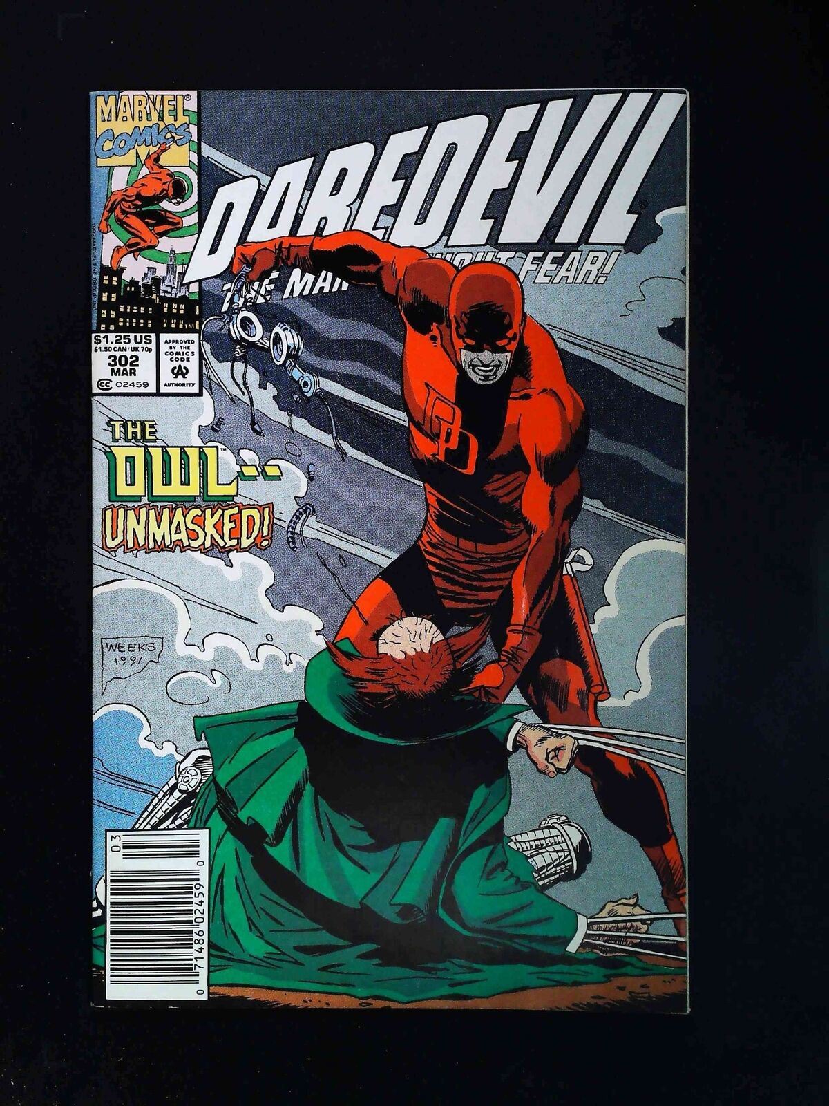 Daredevil #302  Marvel Comics 1991 Vf+ Newsstand