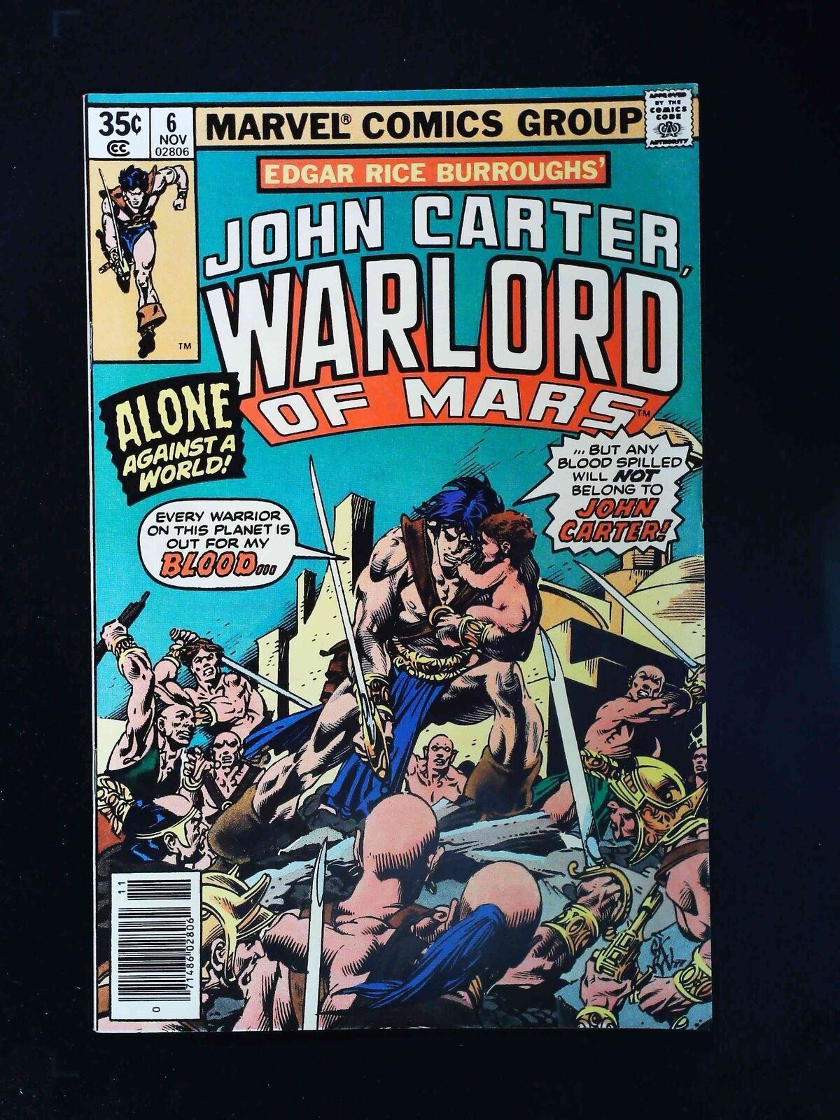 John Carter Warlord Of Mars #6  Marvel Comics 1977 Vf+ Newsstand