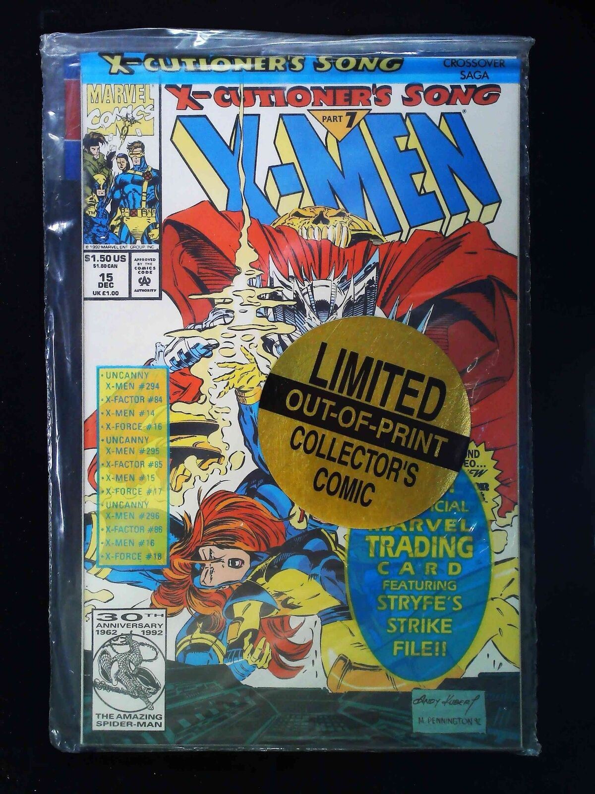 X-Men #15P  Marvel Comics 1992 Nm  Variant Cover