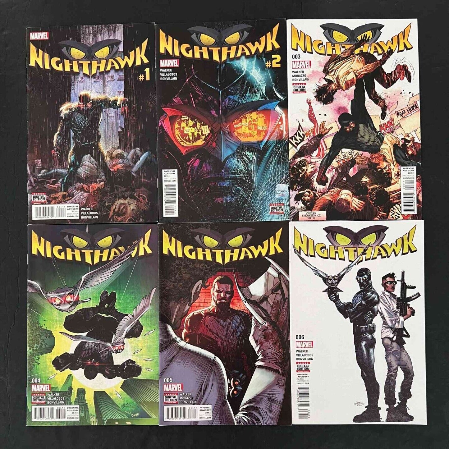 Nighthawk Full Set #1,2,3,4,5,6 Marvel Comics 2016 Vf/Nm