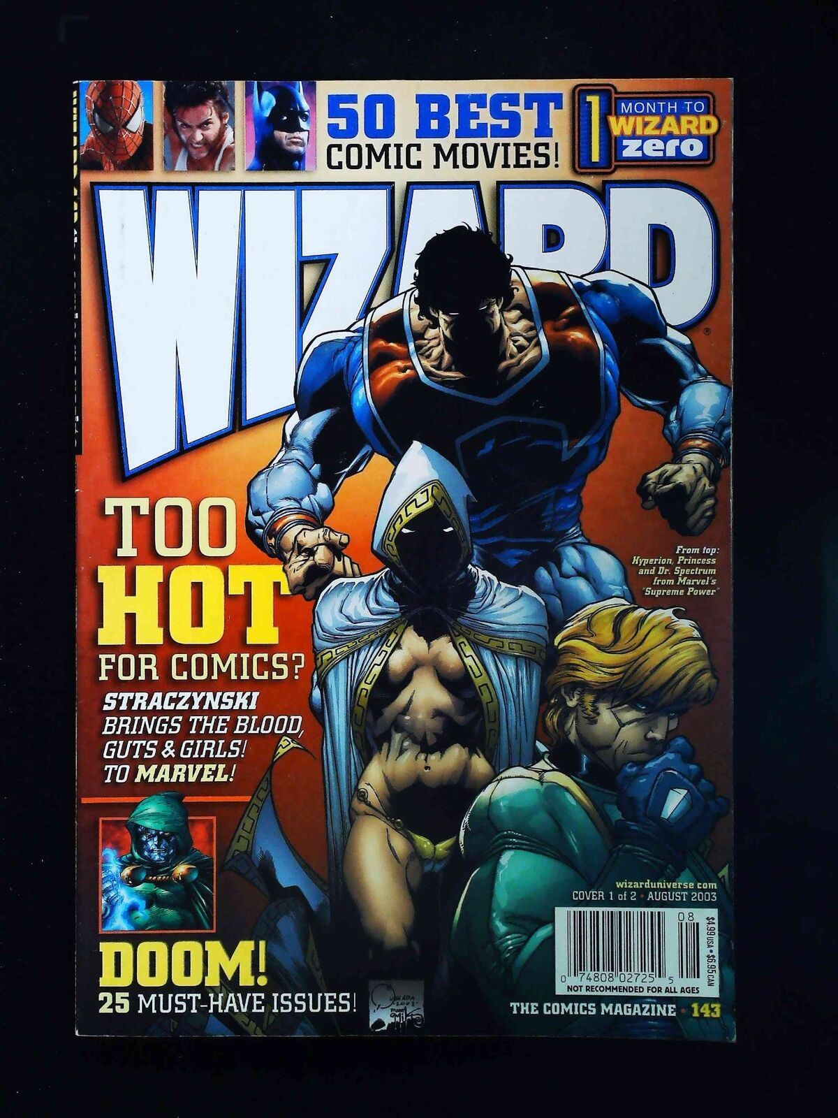 Wizard Magazine #143Au    2003 Vf+ Newsstand Unsealed Supreme Power By Quesada