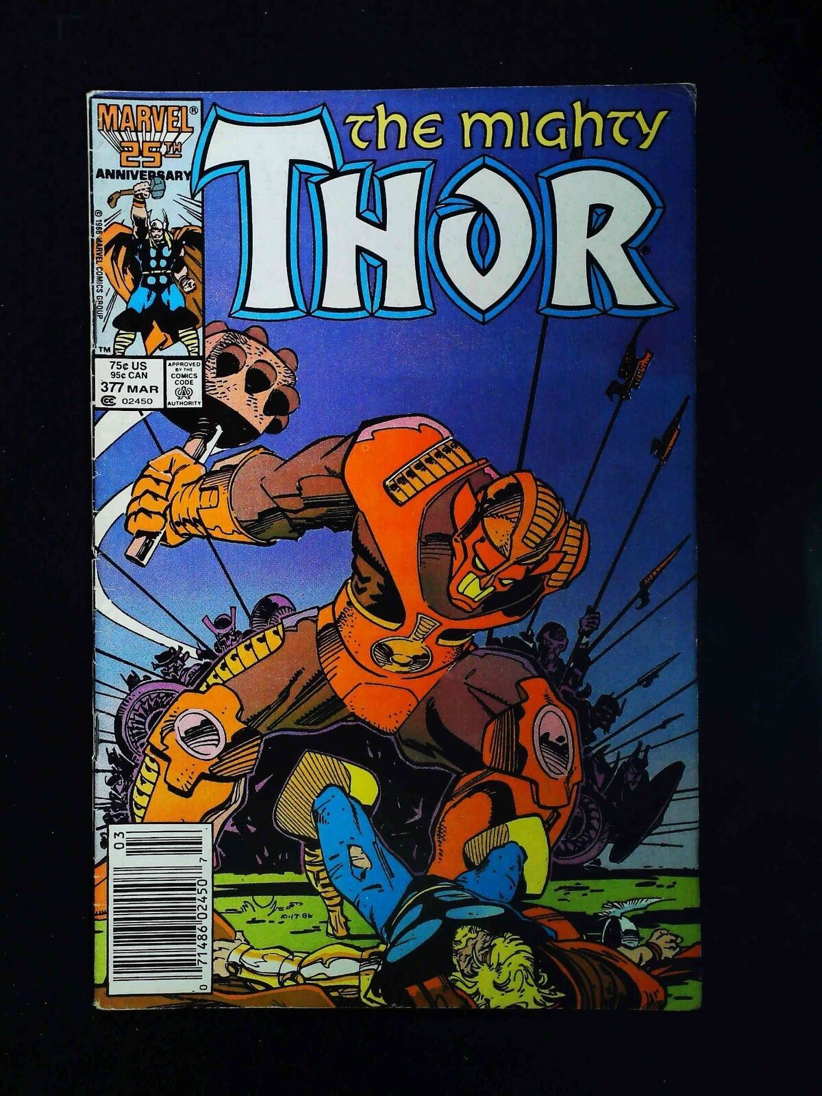 Thor #377  Marvel Comics 1987 Fn- Newsstand