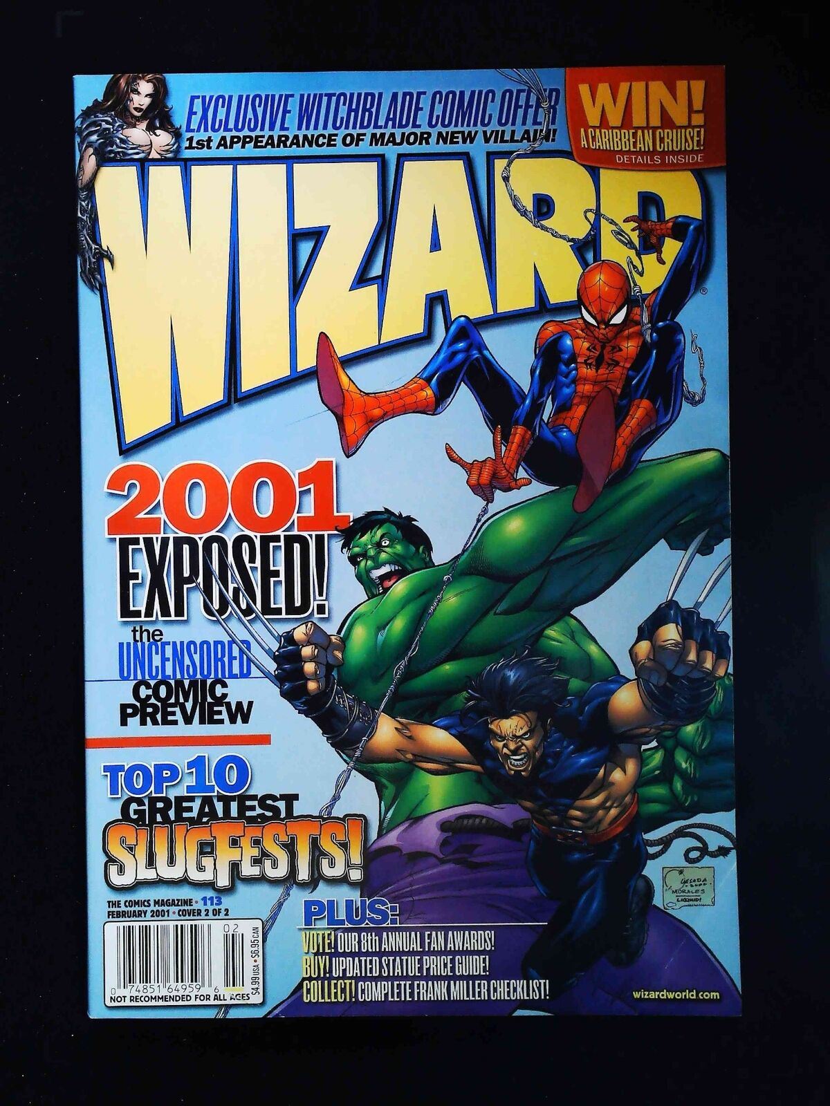 Wizard Magazine #113Bu    2001 Vf+ Newsstand Unsealed Spider-Man/Hulk/Wolverine