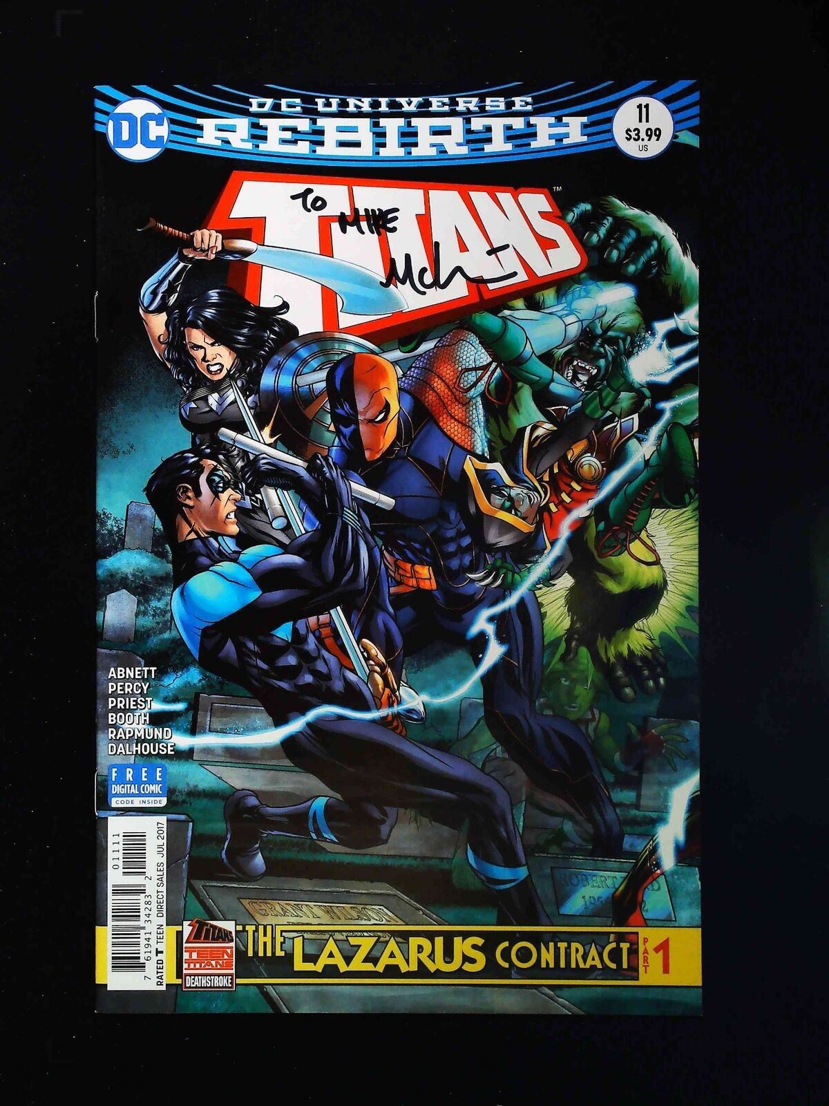 Titans #11 (3Rd Series) Dc Comics 2017 Nm  Signed By Mike Mckone