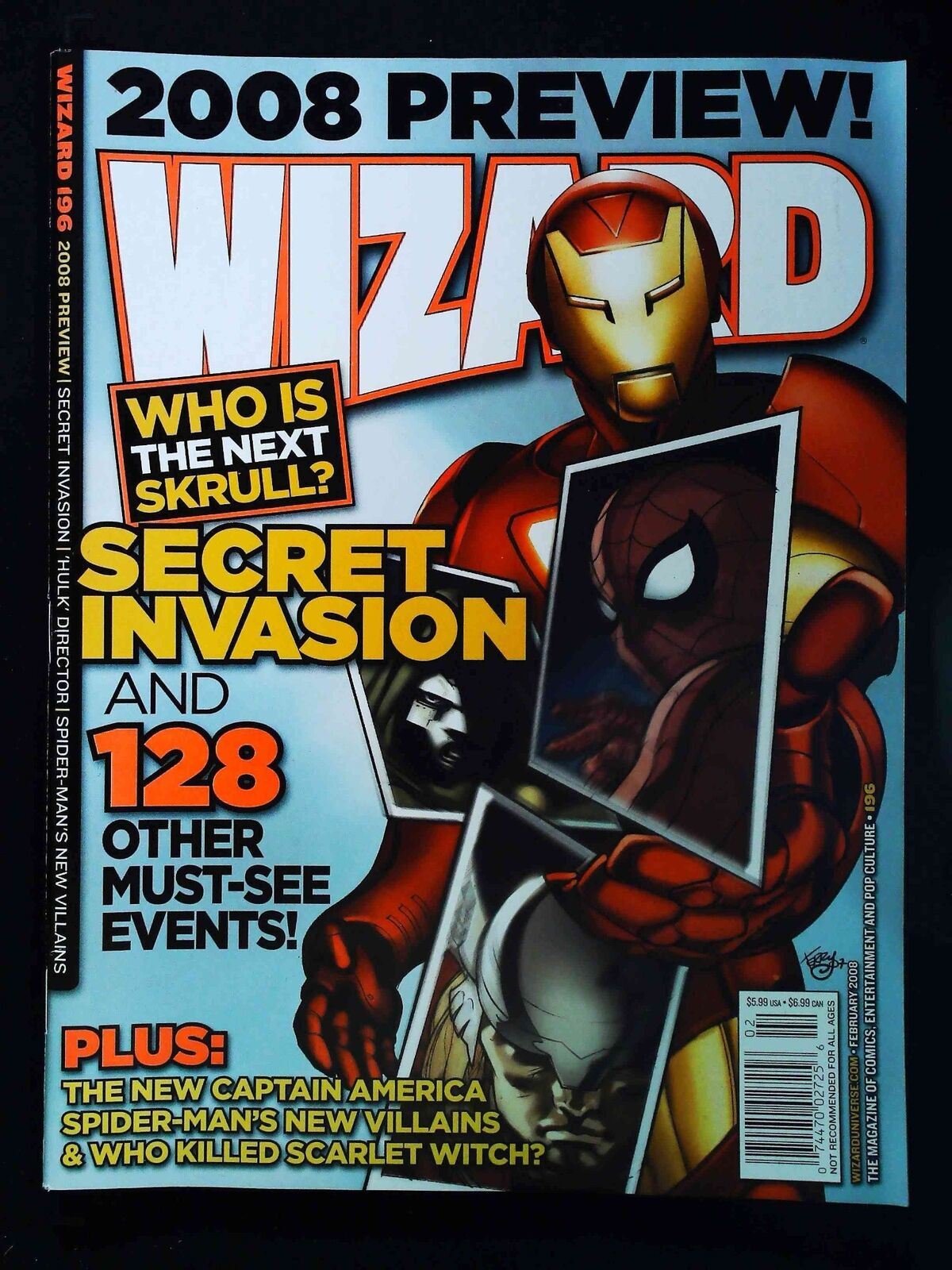 Wizard The  Comics Magazine #196  Wizard Comics 2008 Vf/Nm Newsstand