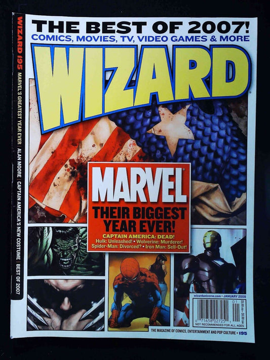 Wizard The  Comics Magazine #195Bp  Wizard Comics 2008 Vf+ Newsstand