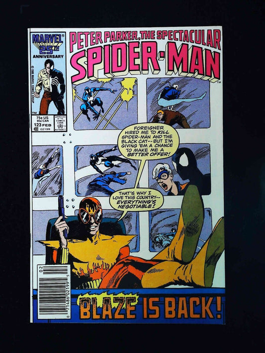 Spectacular Spider-Man #123  Marvel Comics 1987 Vf/Nm Newsstand