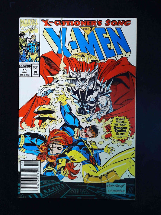 X-Men #15U  Marvel Comics 1992 Vf+ Newsstand Kubert Variant