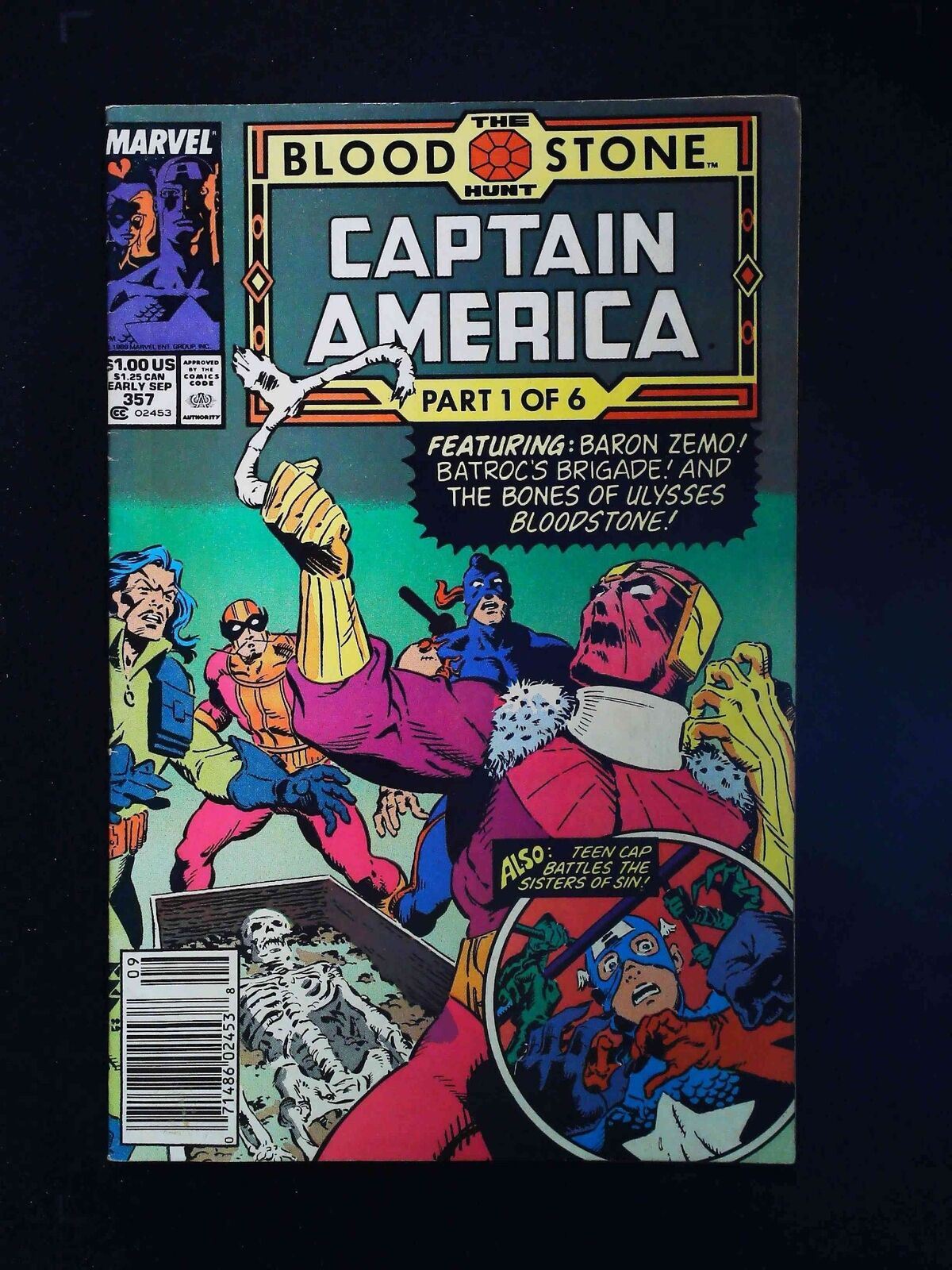 Captain America  #357  Marvel Comics 1989 Fn/Vf Newsstand