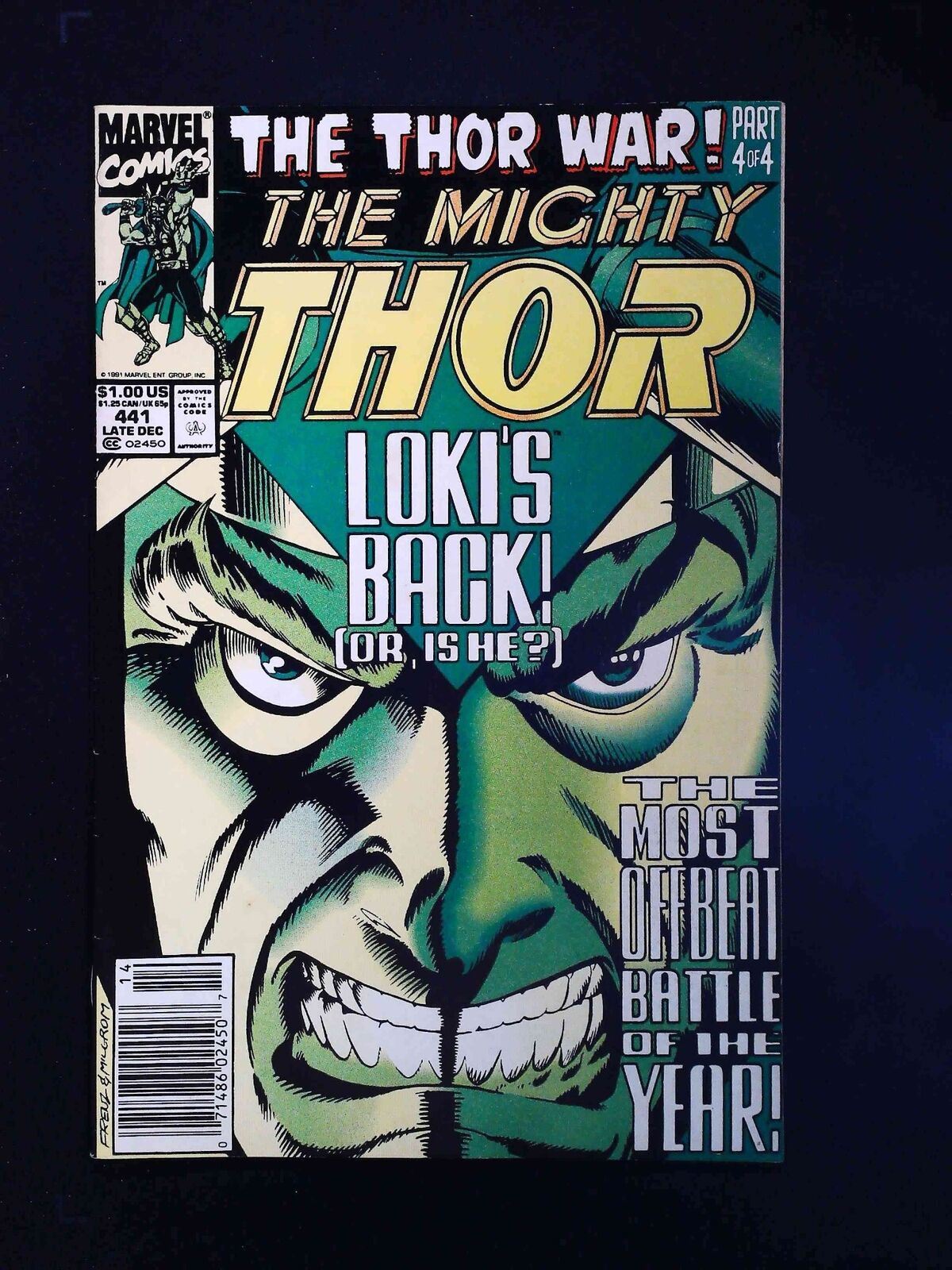 Thor #441  Marvel Comics 1991 Vf Newsstand