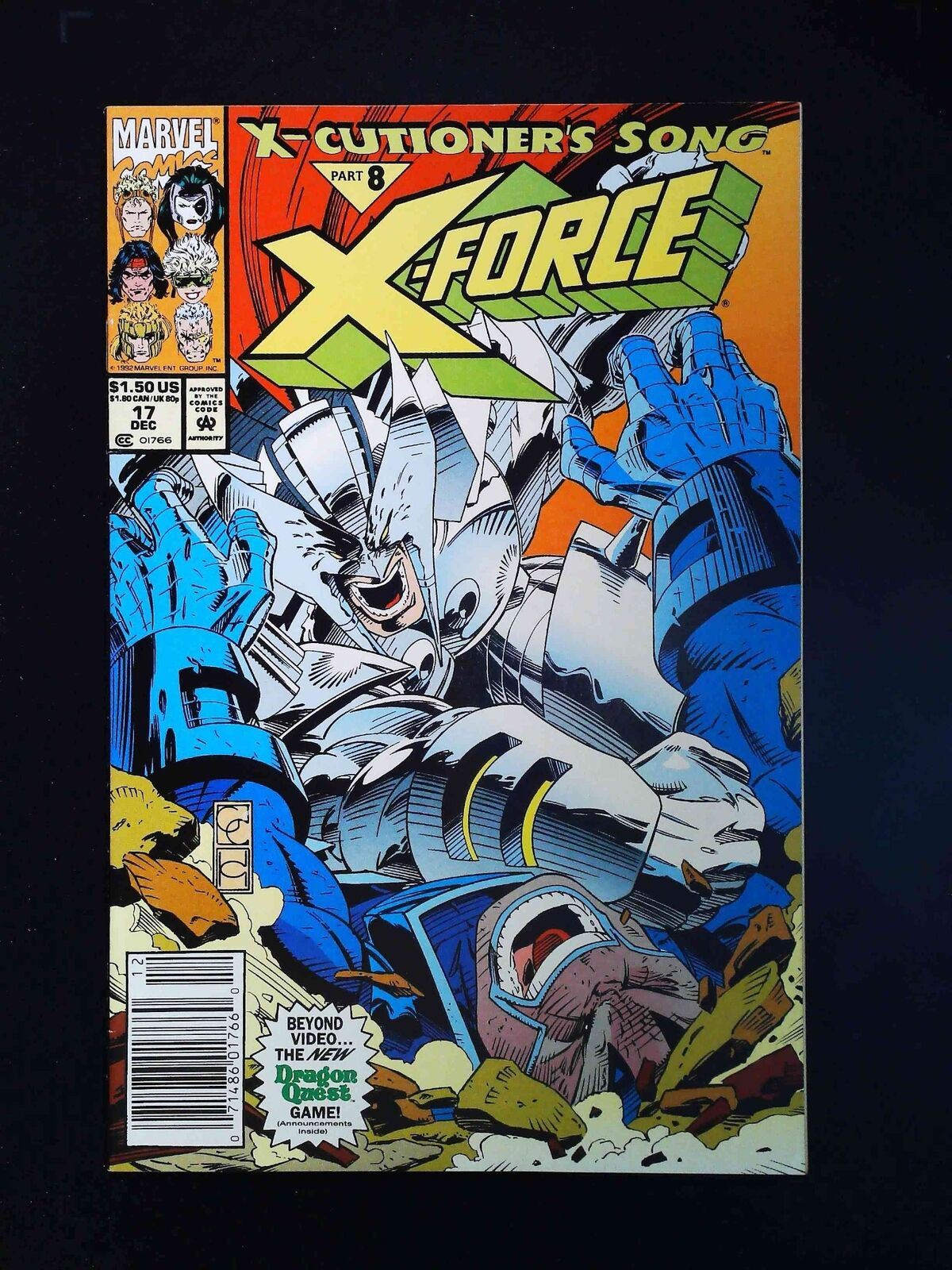 X-Force #17U  Marvel Comics 1992 Vf+ Newsstand Variant Cover