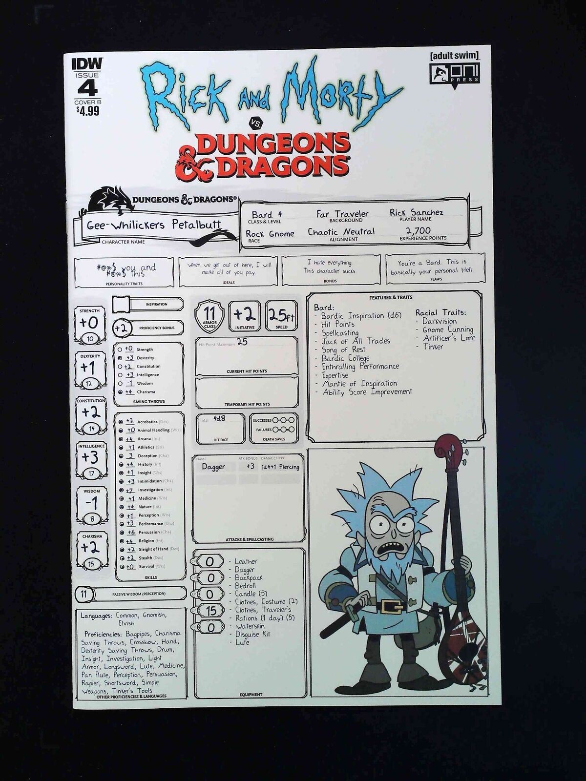 Rick And Morty Vs. Dungeons And Dragons #4B Oni 2019 Vf/Nm  Little Variant