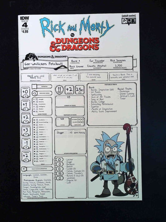Rick And Morty Vs. Dungeons And Dragons #4B Oni 2019 Vf/Nm  Little Variant