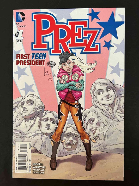 Prez #1B (2Nd Series) Dc 2015 Vf/Nm  Variant Cover Signed By Ben Caldwell