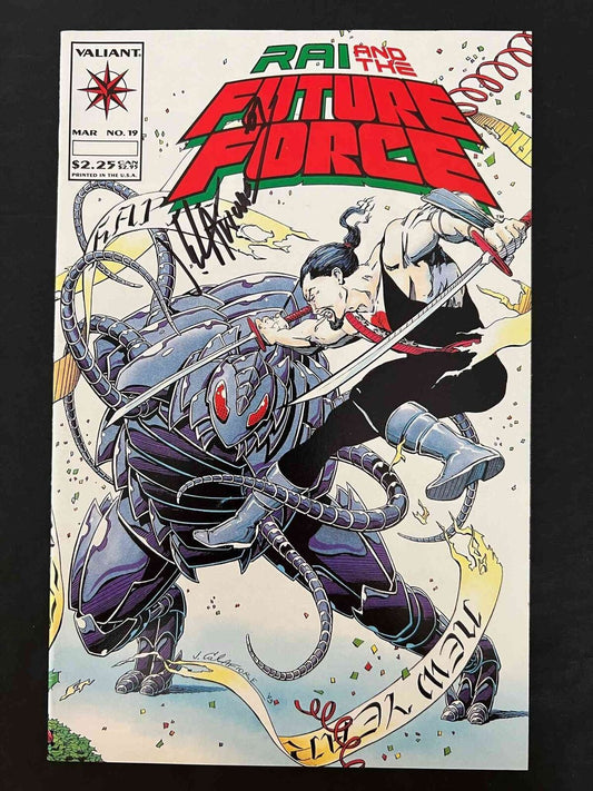 Rai And The Future Force #19  Valiant 1994 Nm  Signed  By Jim Califiore