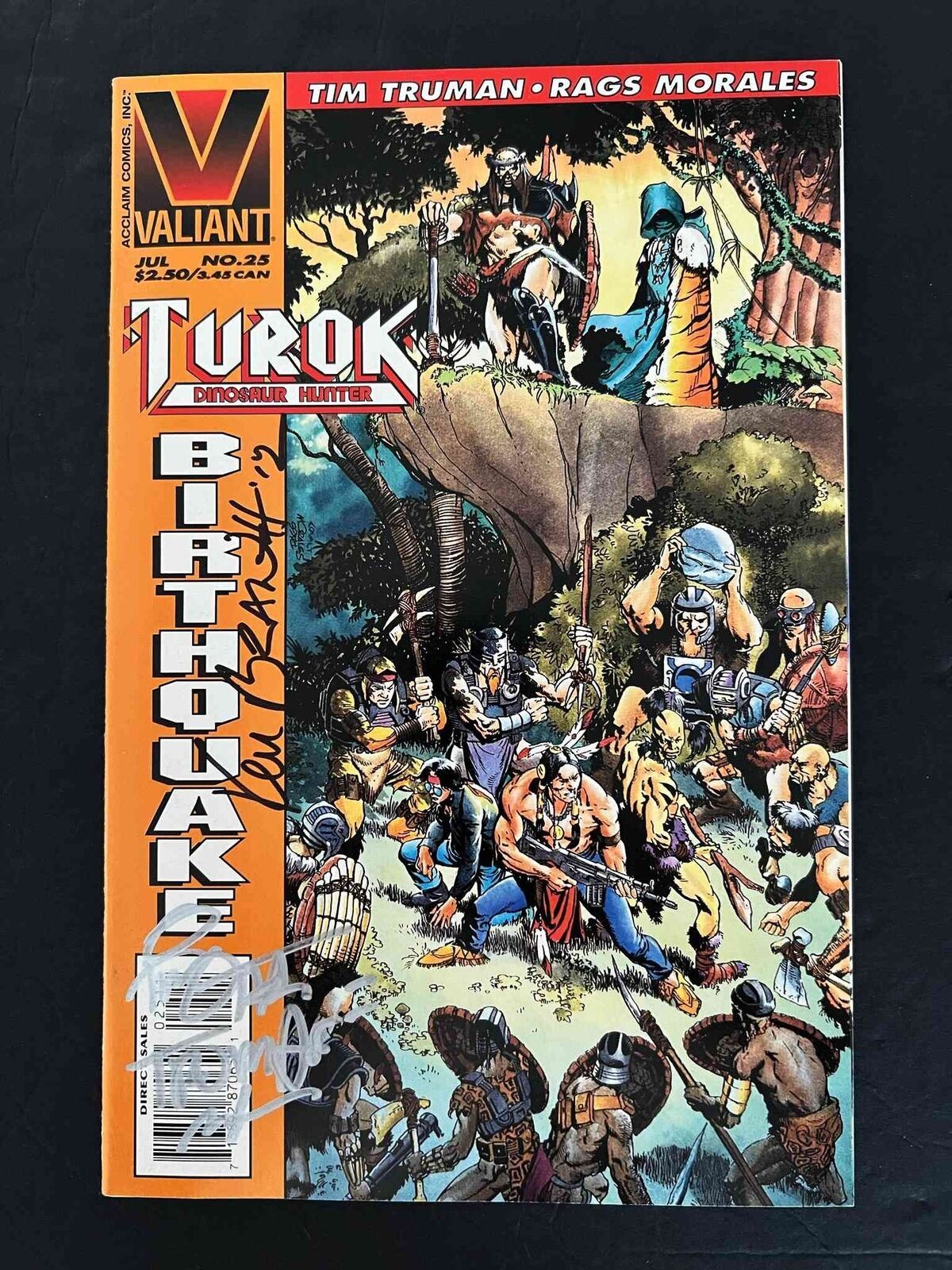 Turok Dinosaur Hunter #25 Valiant 1995 Nm Signed By Rags, Branch & Truman