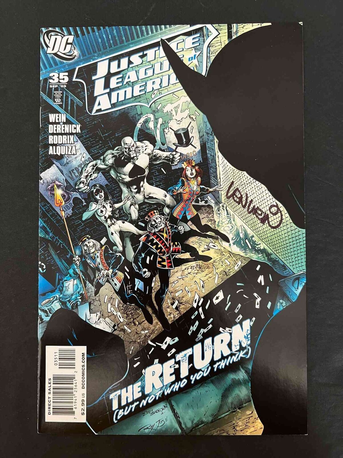 Justice League Of America #35 (2Nd Series) Dc 2009 Vf+  Signed By Len Wein