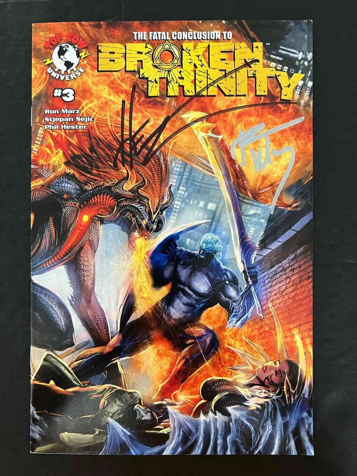 Broken Trinity #3  Top Cow Comics 2008 Vf+  Signed By Ron Marz & Hester