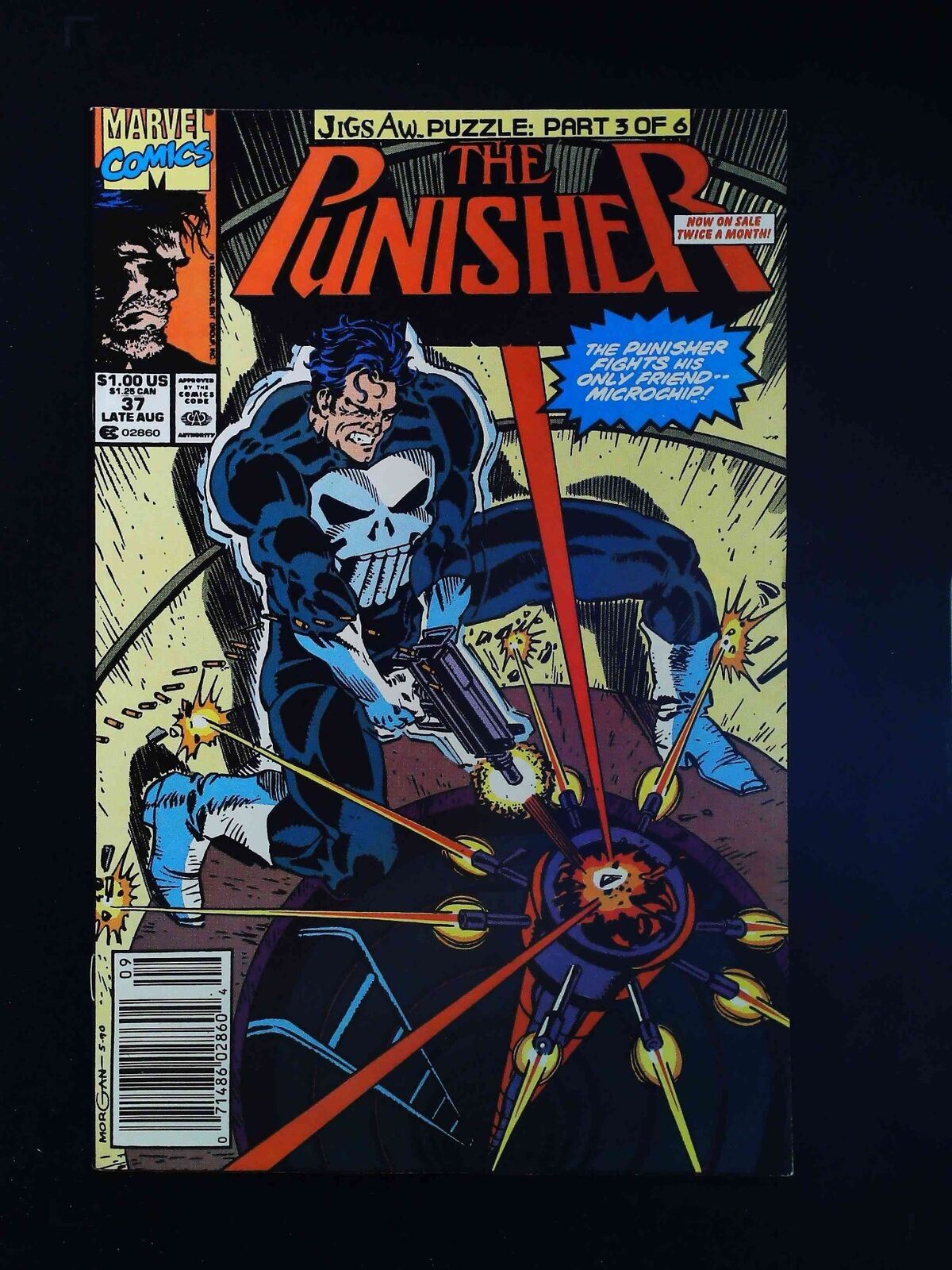 Punisher  #37 (2Nd Series) Marvel Comics 1990 Vf Newsstand