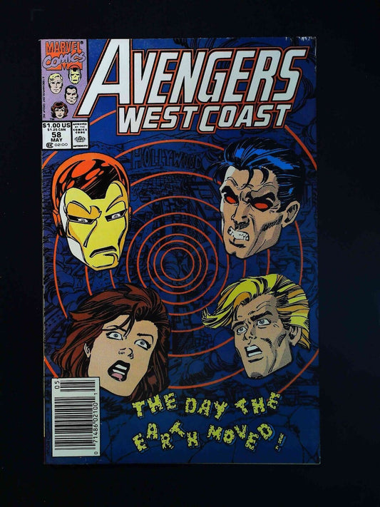 Avengers West Coast  #58  Marvel Comics 1990 Vf+ Newsstand