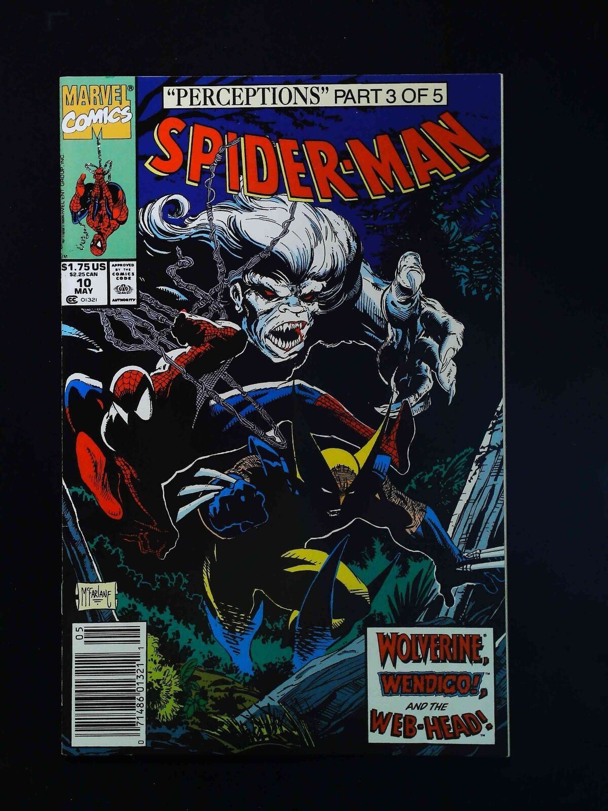 Spider-Man #10  Marvel Comics 1991 Vf/Nm Newsstand
