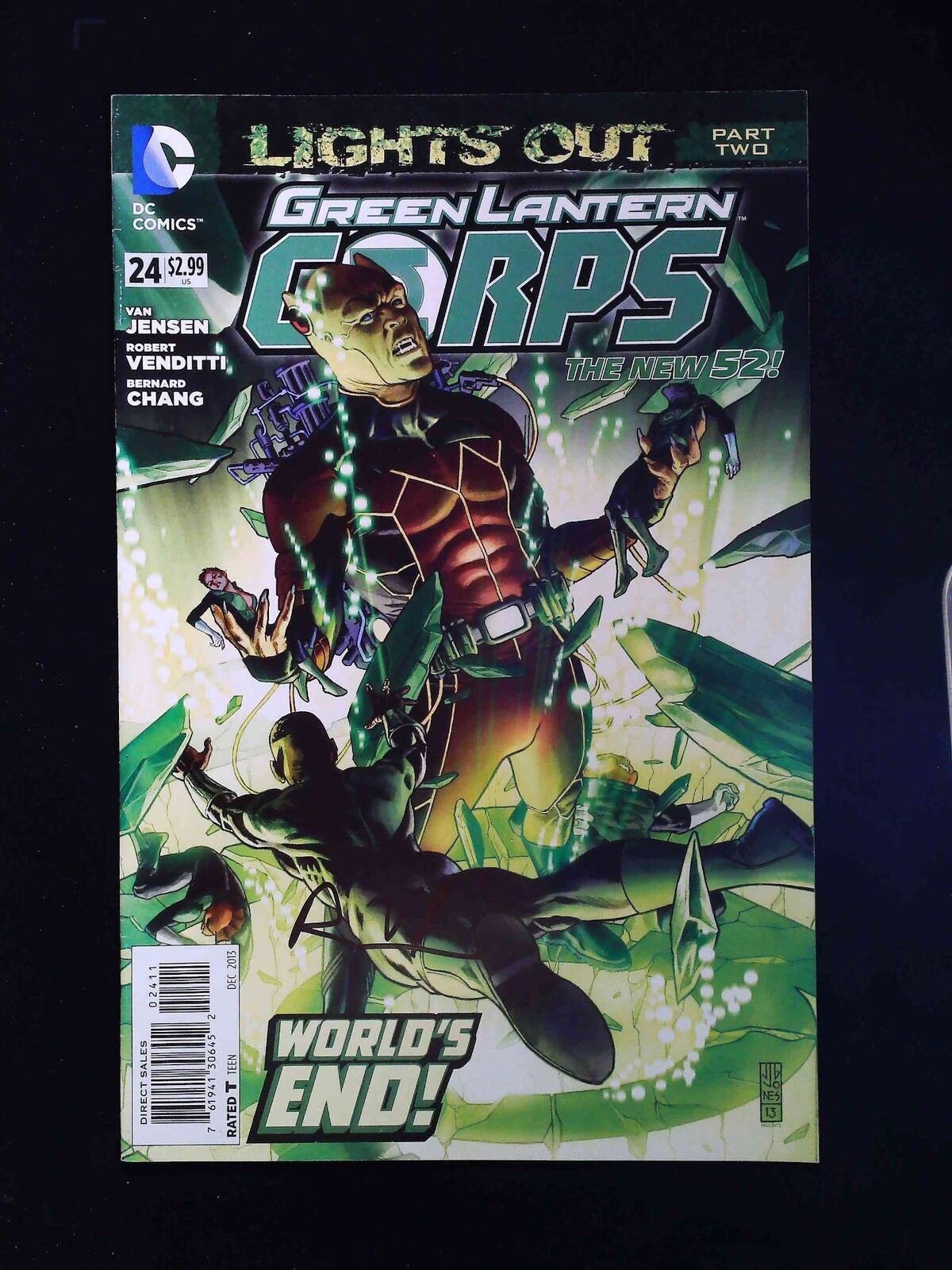 Green Lantern Corps #24 (2Nd Series) Dc 2013 Vf+  Signed By Robert Venditti