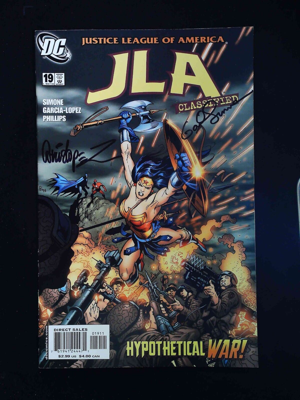 Jla Classified #19  Dc Comics 2006 Vf+  Signed By Gail Simone & Garcia-Lopez