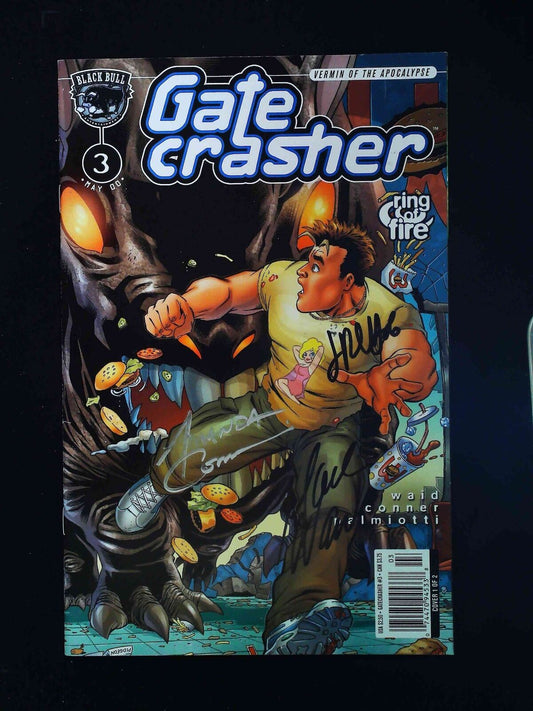 Gatecrasher Ring Of Fire #3 Black Bull 2000 Vf+ Signed By Waid,Conner,Palmiotti