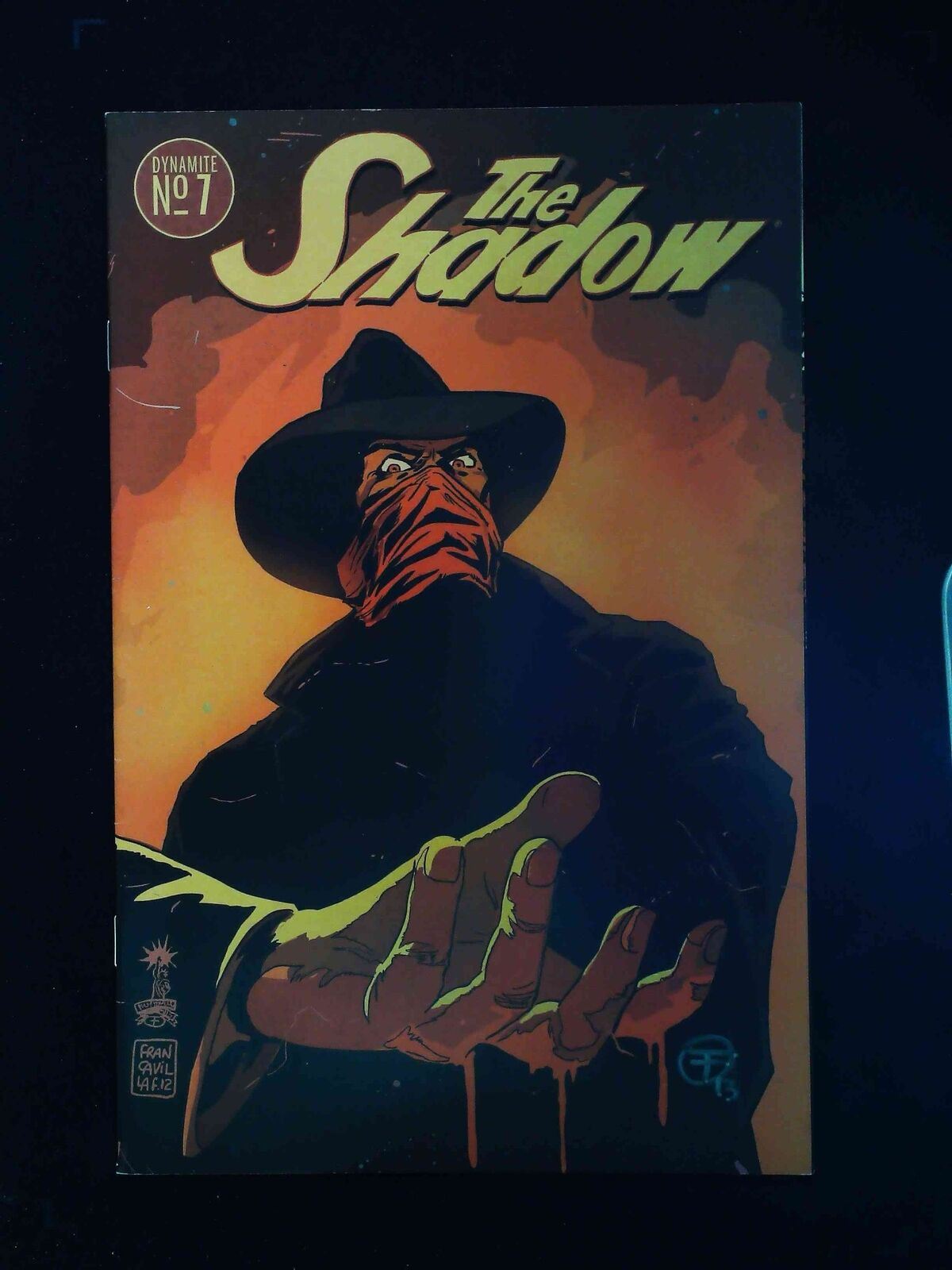 Shadow #7D  Dynamite Comics 2012 Vf+  Signed By Francavilla