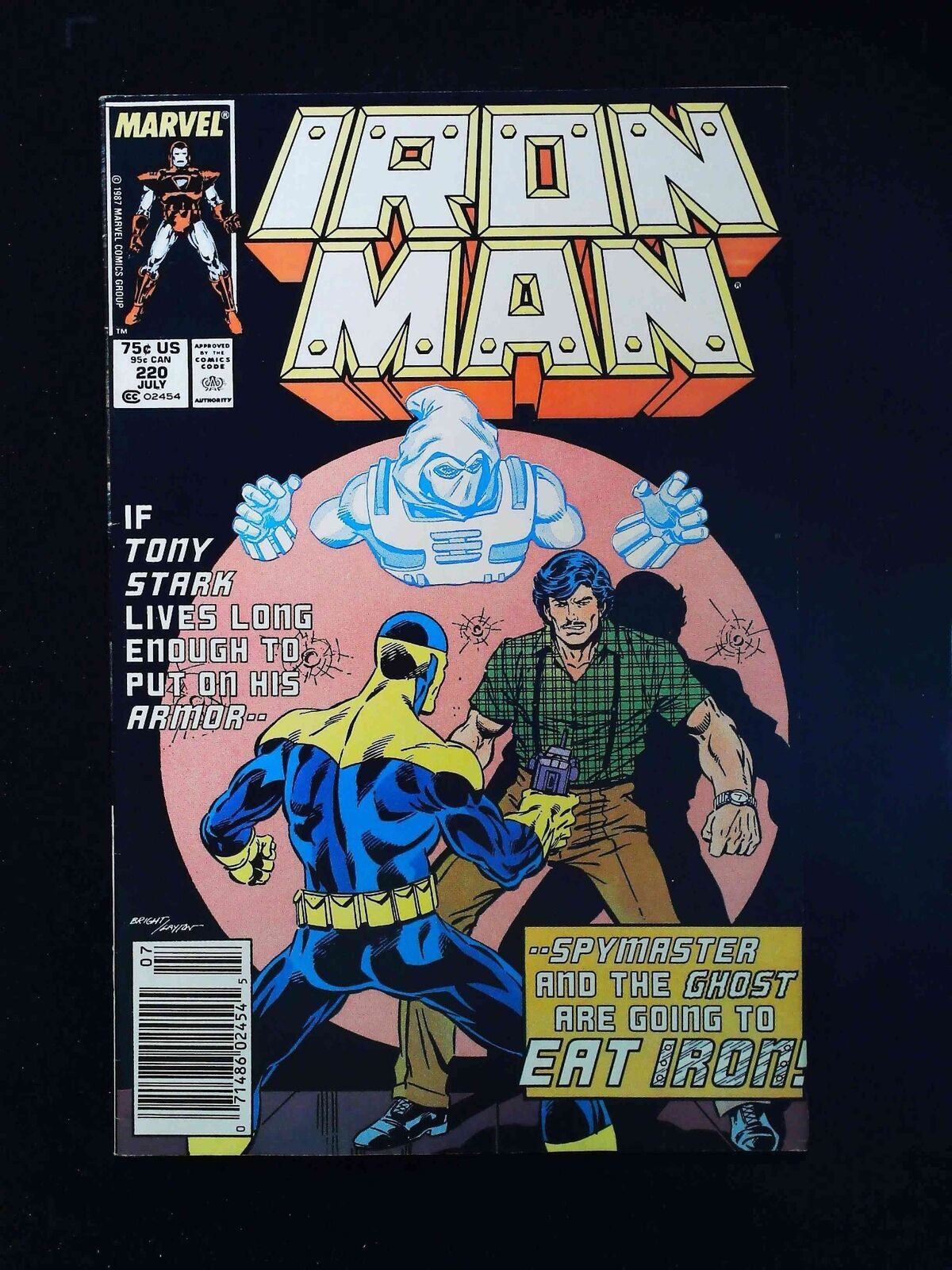 Iron Man  #220  Marvel Comics 1987 Vf+ Newsstand