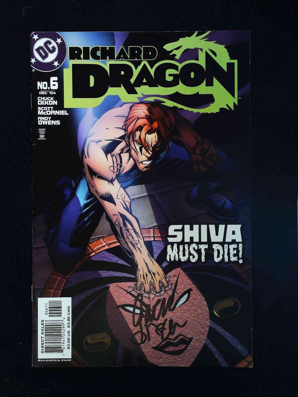 Richard Dragon #6  Dc Comics 2004 Vf  Signed By Chuck Dixon