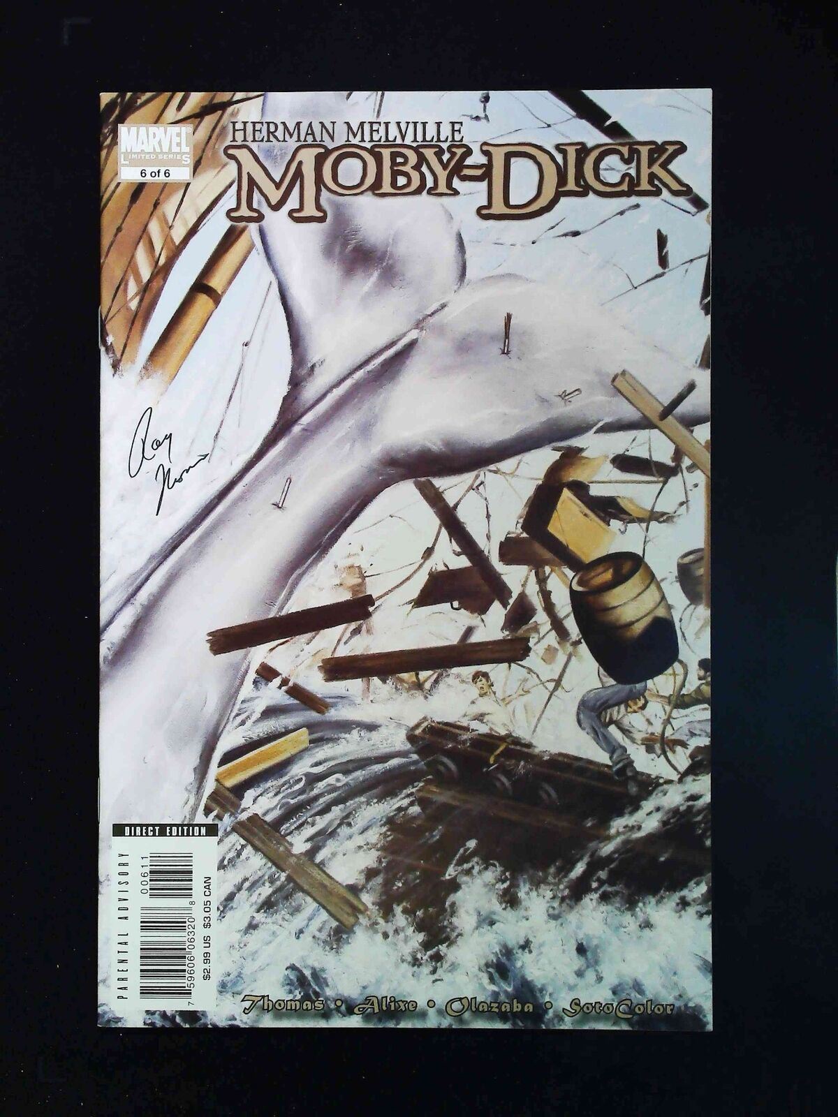 Moby Dick #6  Marvel Comics 2008 Vf/Nm  Signed By Roy Thomas
