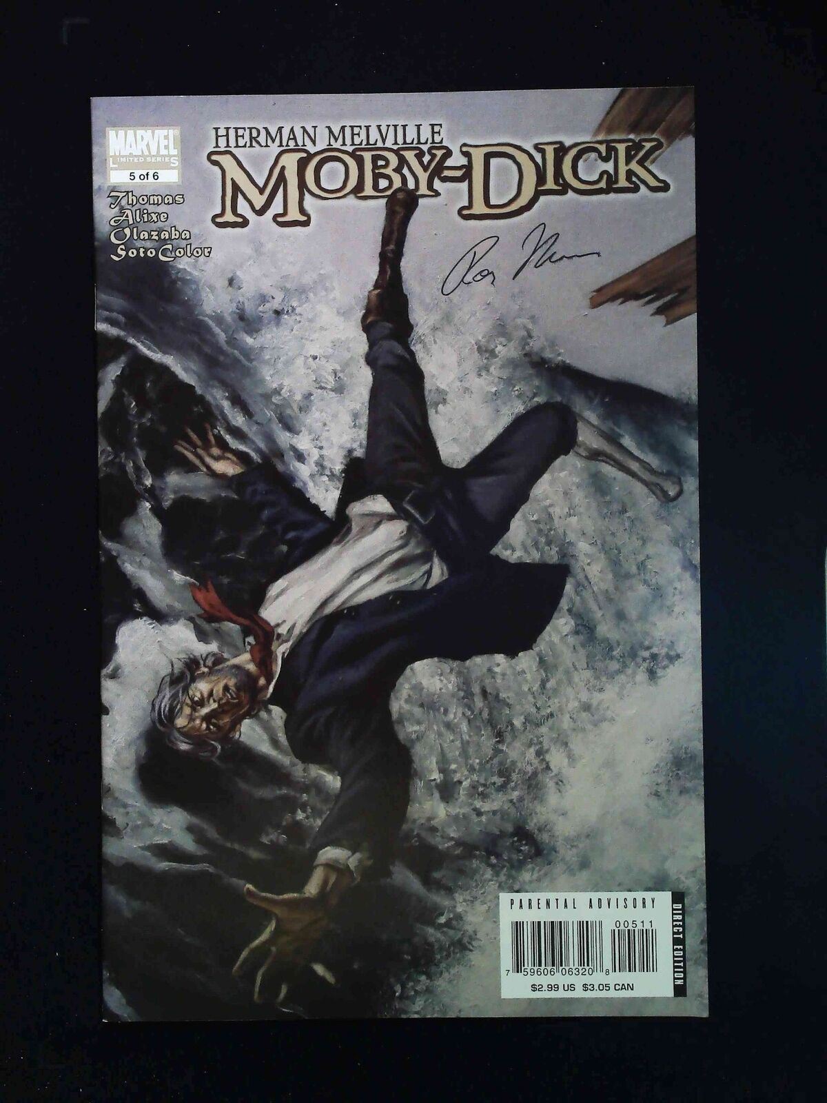 Moby Dick #5  Marvel Comics 2008 Nm-  Signed By Roy Thomas