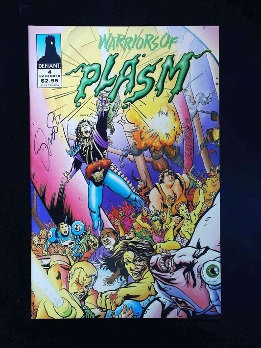 Warriors Of Plasm #4  Defiant Comics 1993  Vf+  Signed By Jim Shooter