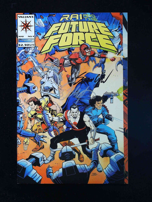 Rai And The Future Force #9 Valiant 1993  Vf+ Signed By Sean Chen, Bob Layton
