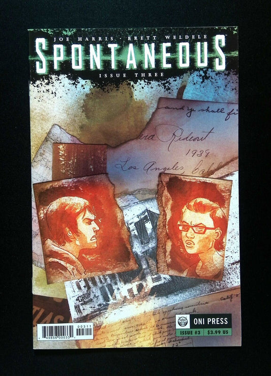 Spontaneous #3  Oni Press Comics 2011 Vf+