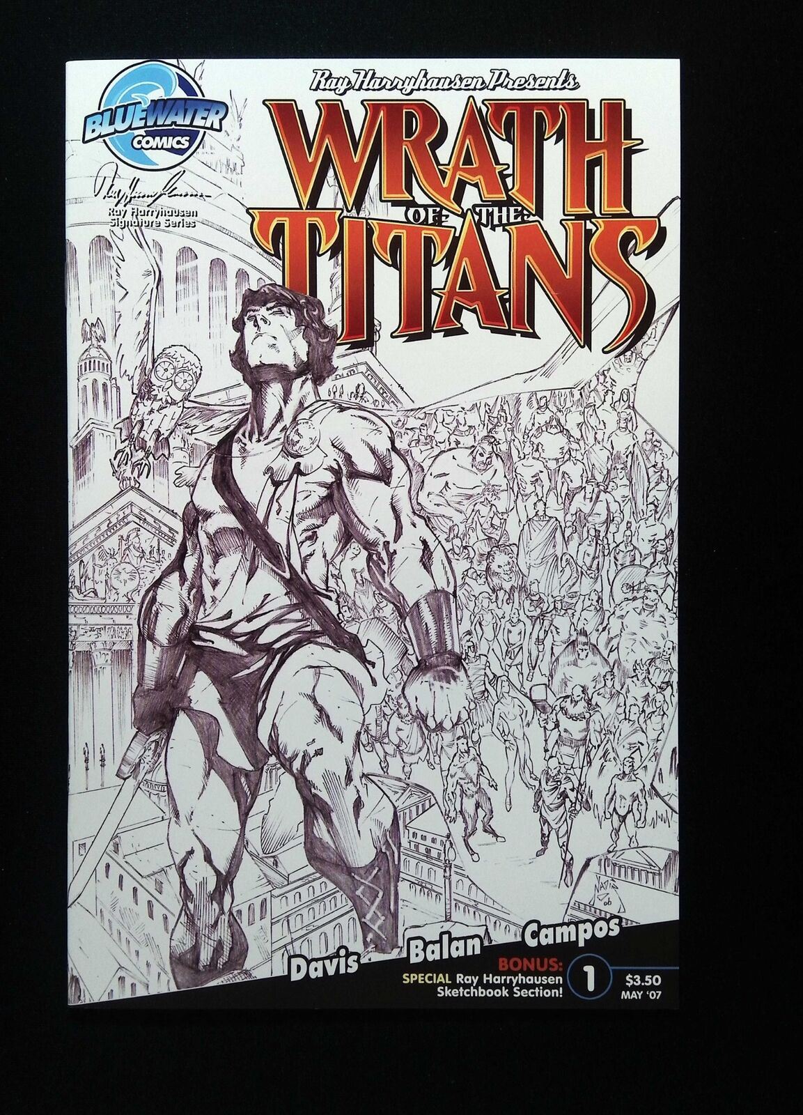 Wrath Of The Titans #1D  Bluewater Comics 2007 Nm+  Variant Cover