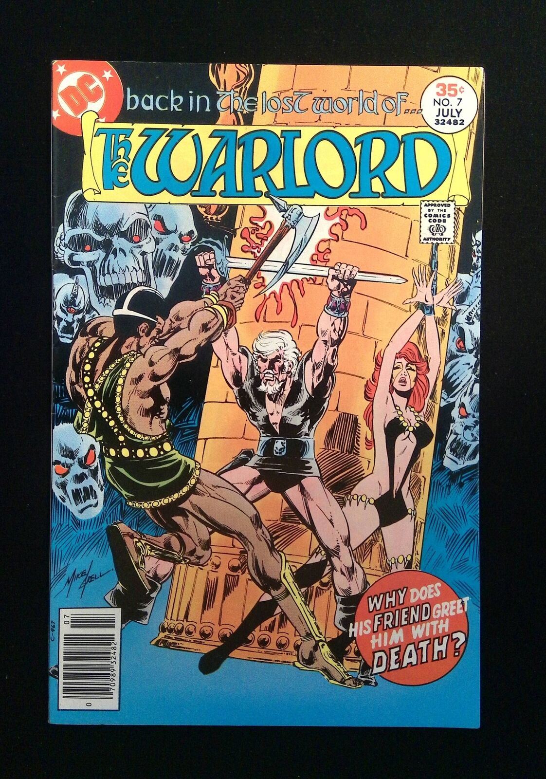 Warlord #7  Dc Comics 1977 Vf+ Newsstand