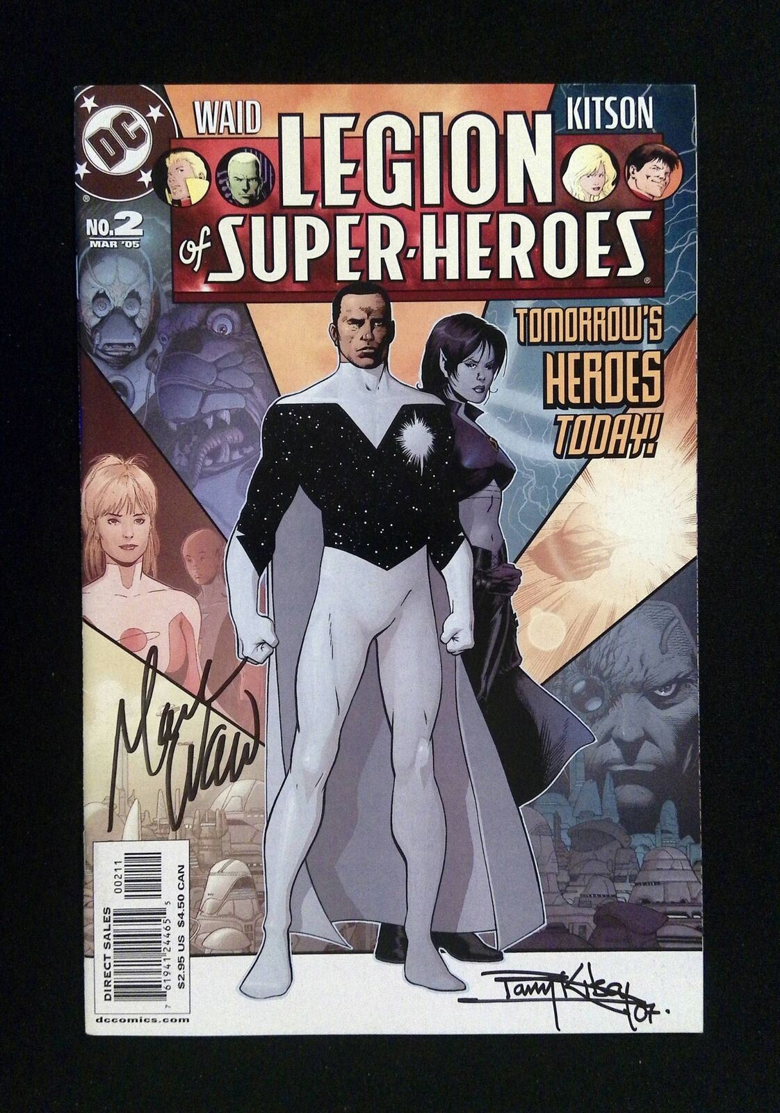 Legion Of Super-Heroes #2 (5Th Series) Dc 2005 Vf/Nm Signed By Waid, Kitson