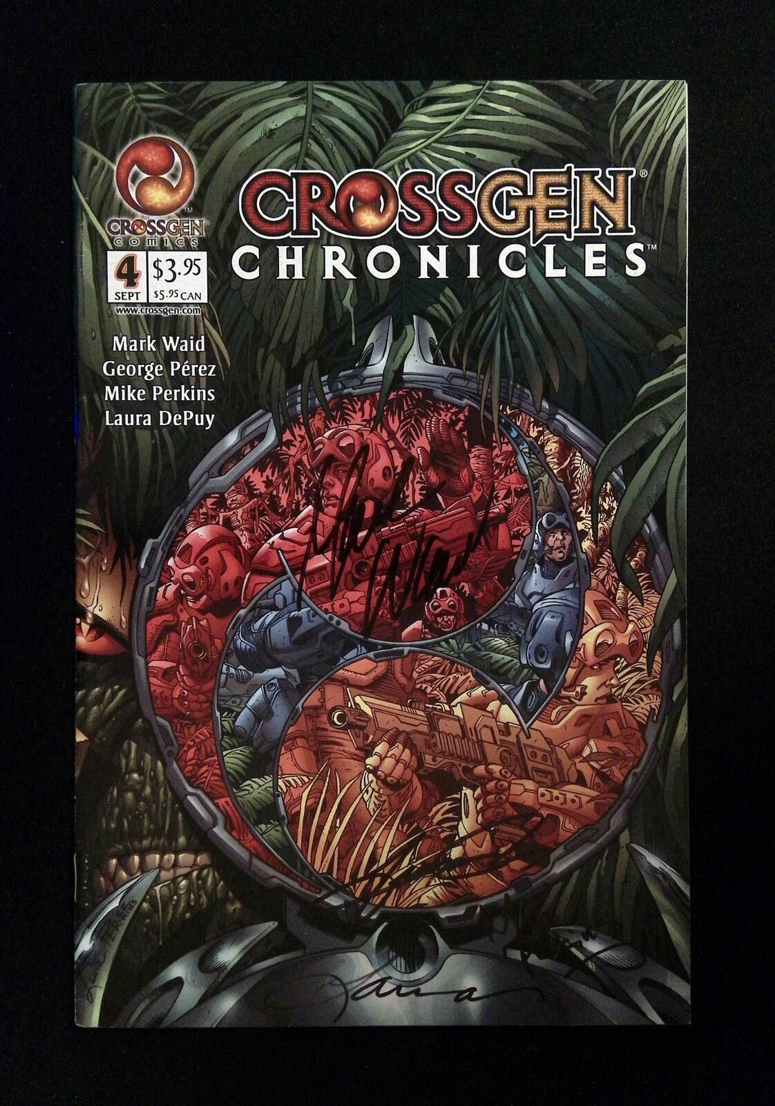 Crossgen Chronicles #4 2001 Vf+  Signed By Perkins, Waid, Laura Depuy, Perez