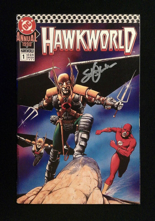 Hawkworld Annual #1  Dc Comics 1990 Vf+  Signed By John Ostrander