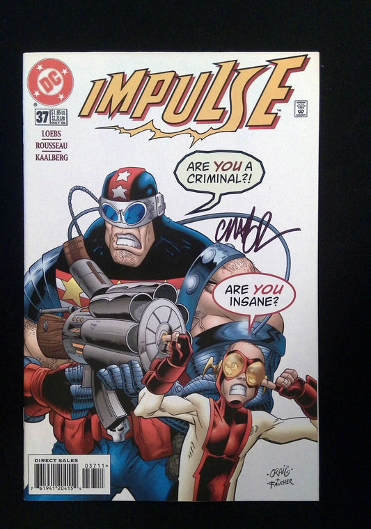 Impulse #37  Dc Comics 1998 Vf+  Signed By Craig Rousseau