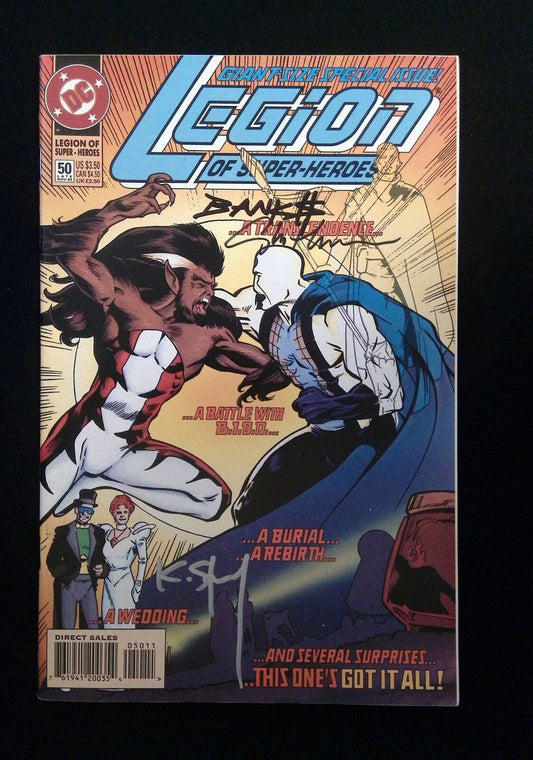 Legion Of Super-Heroes #50 (4Th Series) Dc 1993 Vf Signed By Banks, Immomen