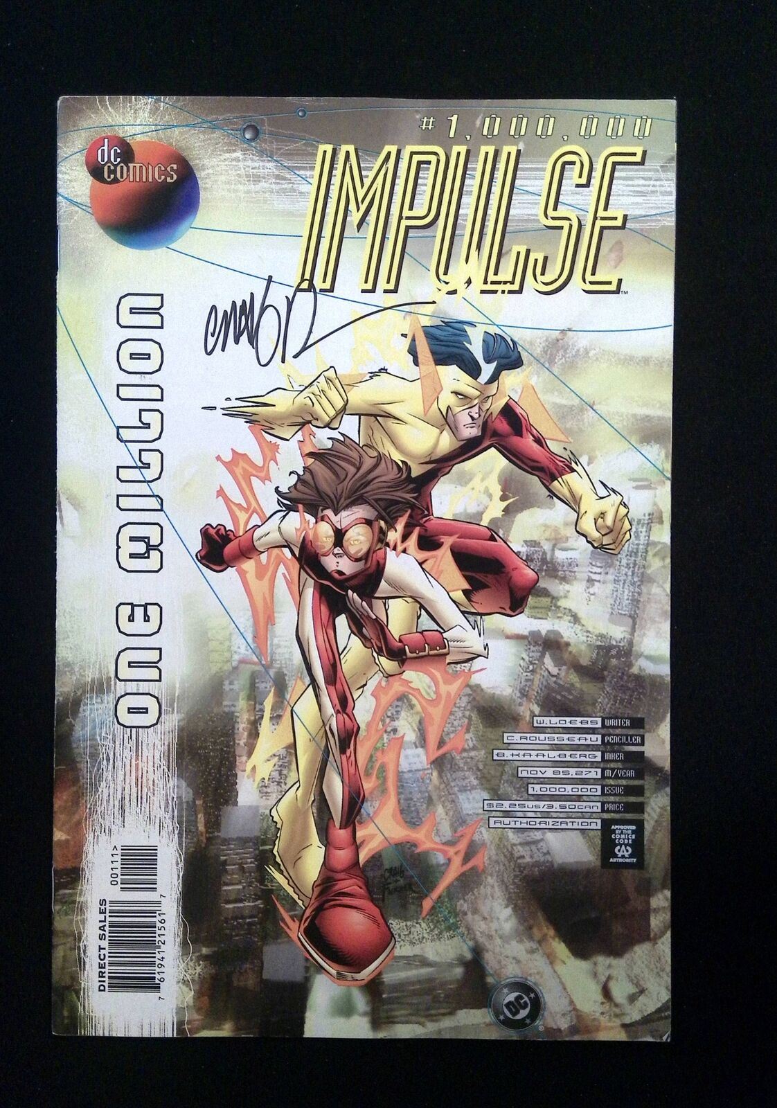 Impulse One Million #1  Dc Comics 1998 Vf  Signed By Craig Rousseau