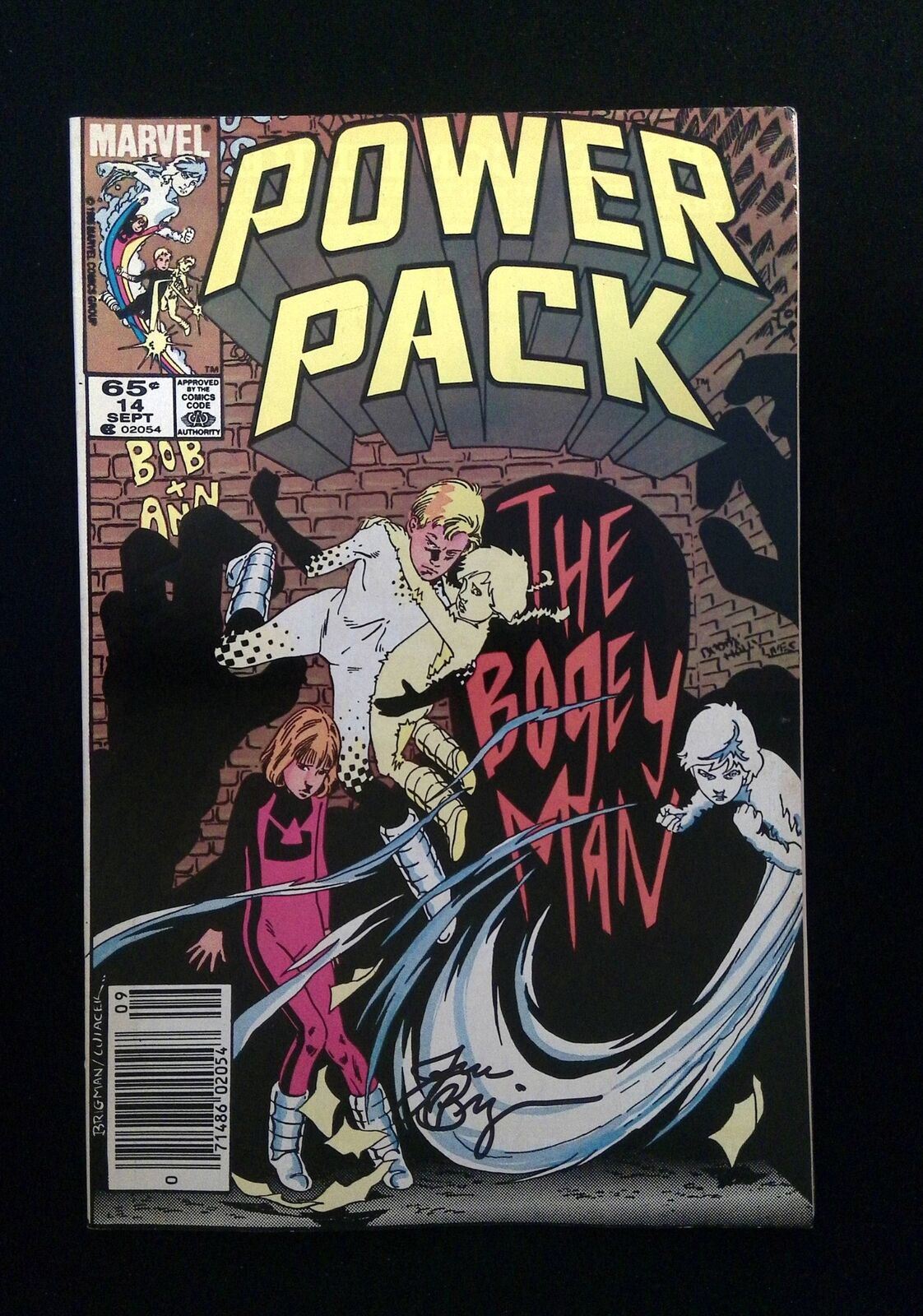 Power Pack #14  Marvel Comics 1985 Vf+ Newsstand Signed By June Brigman