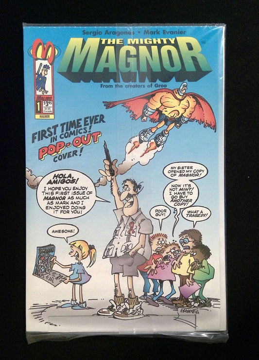 MIGHTY MAGNOR #1POP  MALIBU COMICS 1993 NM+  POP OUT VARIANT