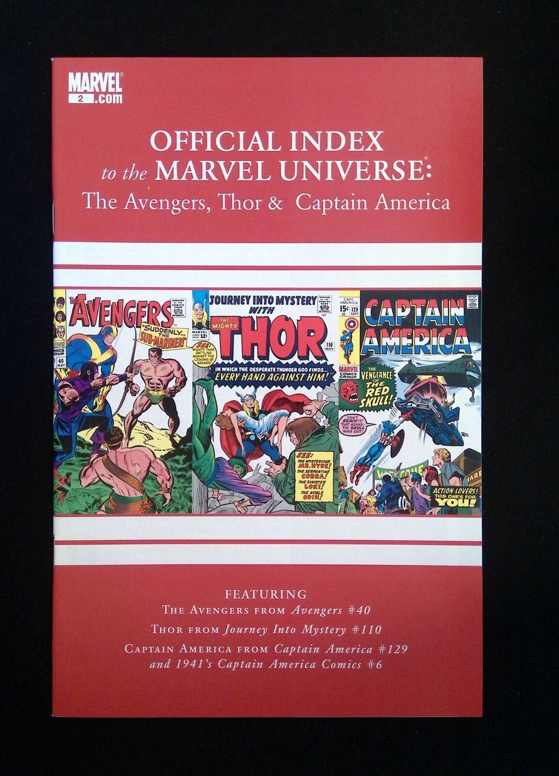OFFICIAL INDEX MARVEL UNIVERSE AVENGERS THOR CAPT. AMERICA #2 2010 NM VARIANT